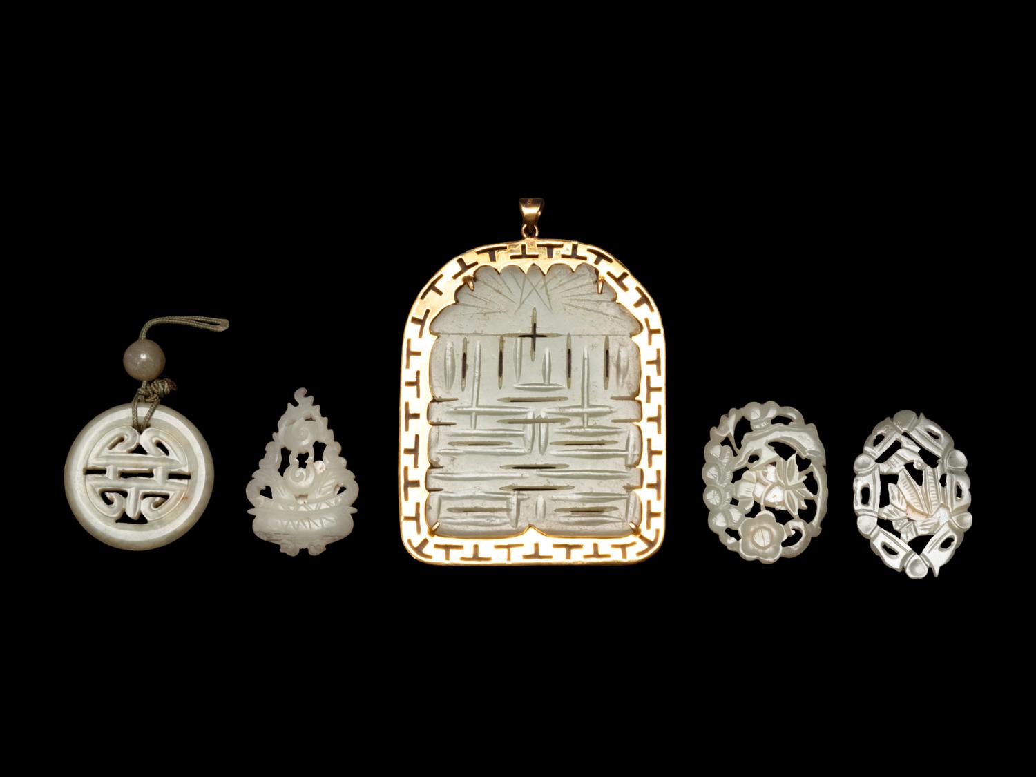 Five Chinese Jade Plaques