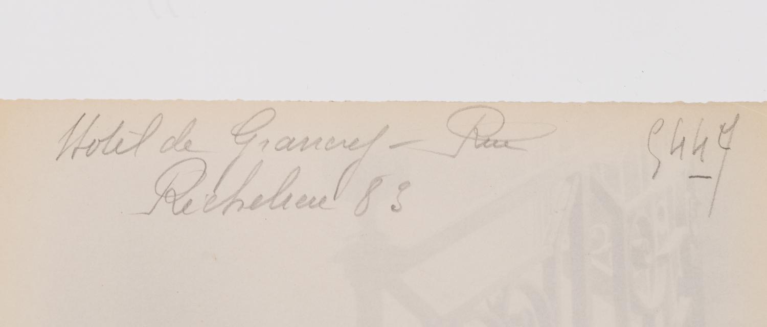 A group of three photographs ( Escalier, rue Beautreilles 7, 1904 (4e arr) , 1903-1904; Hôtel de Beauffremont, rue de Grenelle 87 , 1901; Hôtel de Grancry, 83 rue Richelieu , 1907)