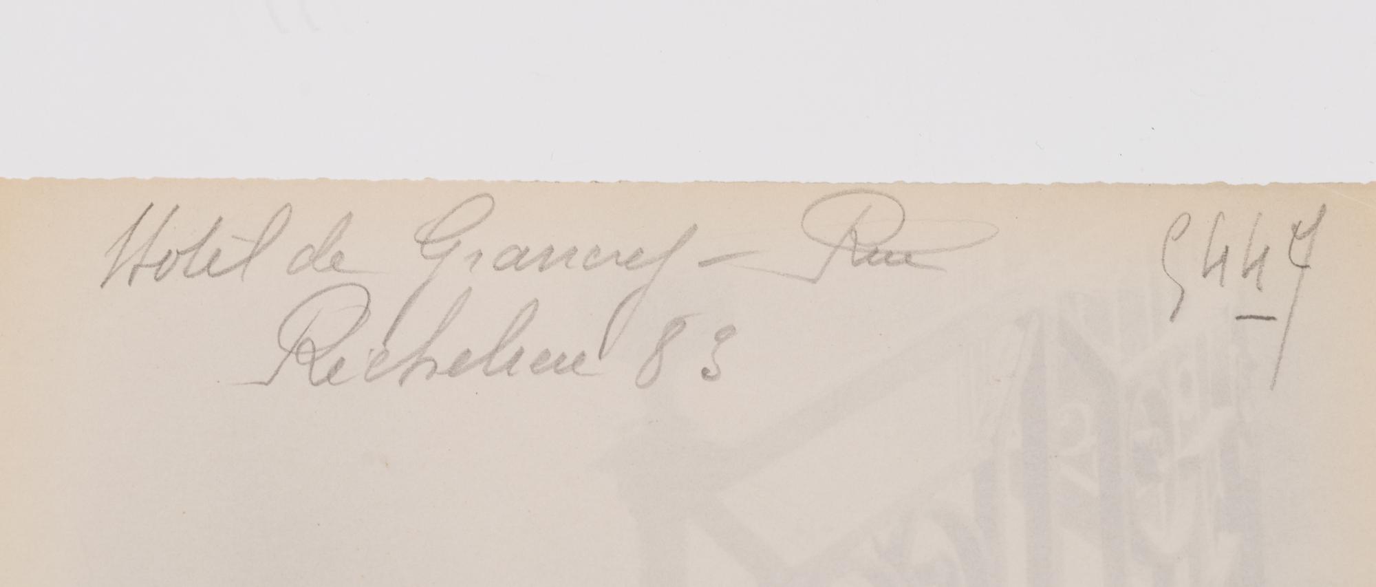 A group of three photographs ( Escalier, rue Beautreilles 7, 1904 (4e arr) , 1903-1904; Hôtel de Beauffremont, rue de Grenelle 87 , 1901; Hôtel de Grancry, 83 rue Richelieu , 1907)