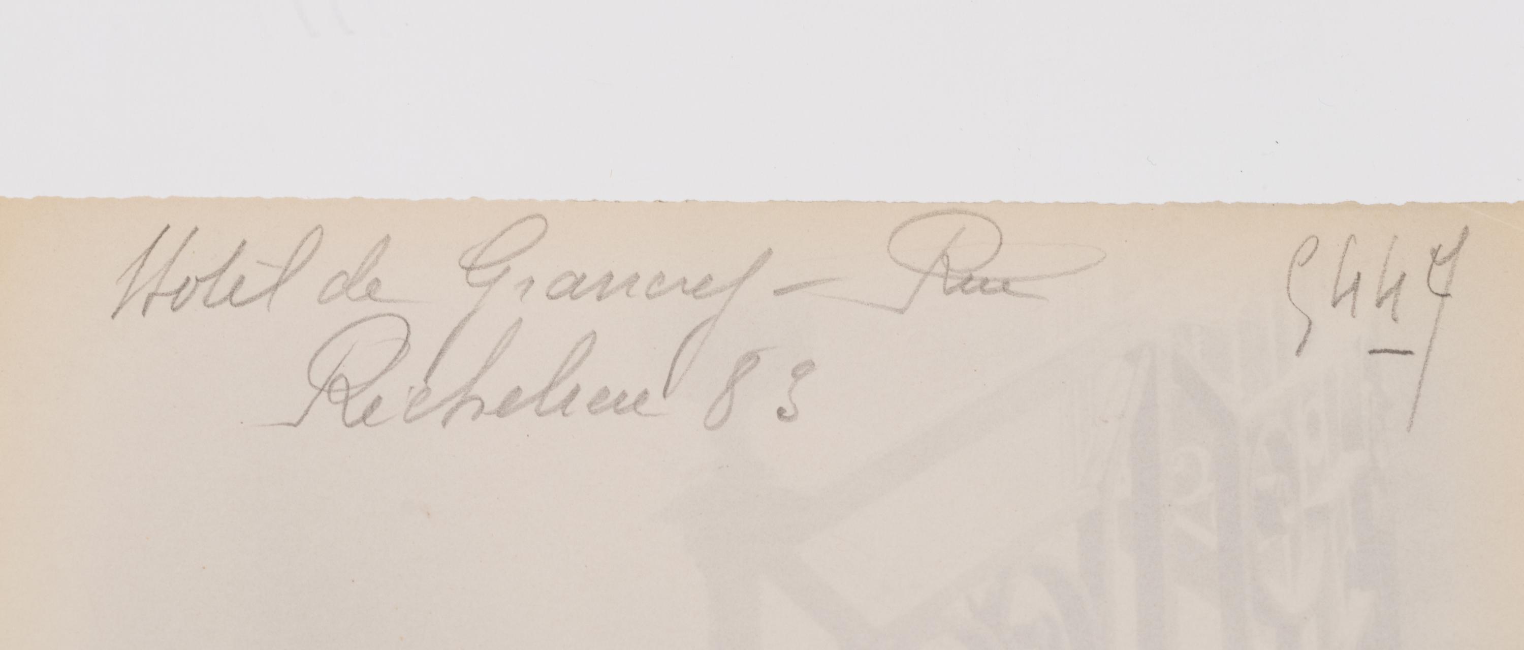 A group of three photographs ( Escalier, rue Beautreilles 7, 1904 (4e arr) , 1903-1904; Hôtel de Beauffremont, rue de Grenelle 87 , 1901; Hôtel de Grancry, 83 rue Richelieu , 1907)