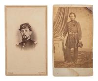 [CIVIL WAR]. 2 CDVs of Gen. Franklin S. NICKERSON & Lt. Nathaniel BOWDITCH, DOW at Kelly's Ford.