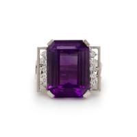 AMETHYST AND DIAMOND RING