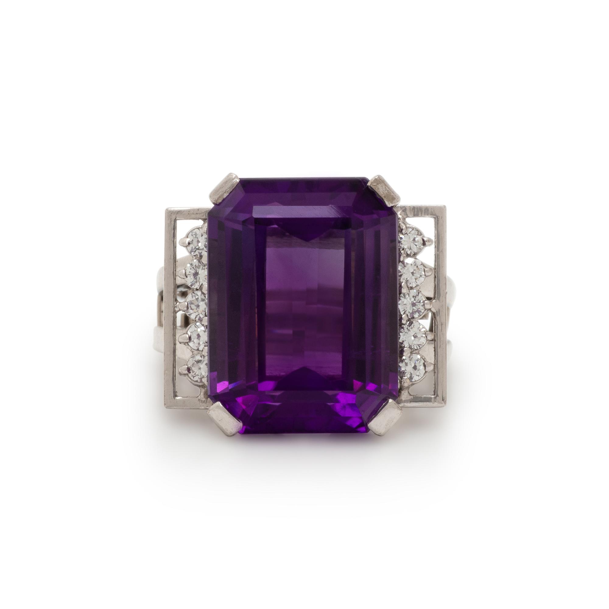 AMETHYST AND DIAMOND RING