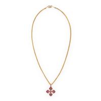 Marina B, Amethyst, Pink Sapphire, and Yellow Gold Cross Pendant Brooch