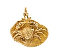 A 14 Karat Yellow Gold Zodiac Cancer Pendant, 7.40 dwts.