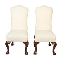 A Set of Six George II Style Carved Dining Chairs