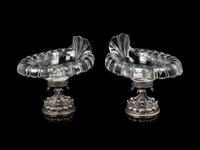 A Pair of German Silver Mounted Glass Bowls