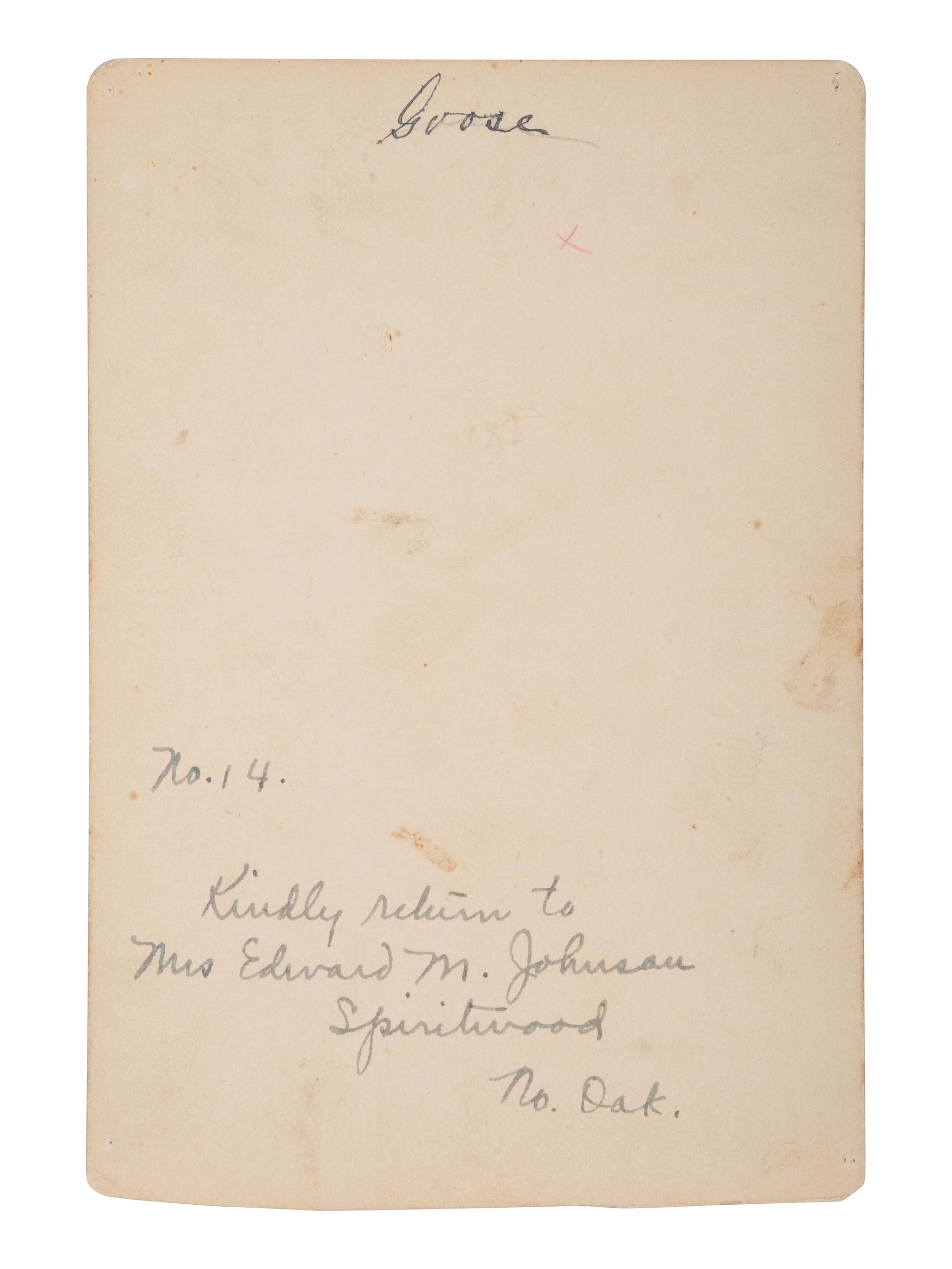[GOFF, Orlando S. (1843-1916), photographer]. Cabinet card of Goose, Sioux scout, WIA Little Bighorn. Ca 1885.