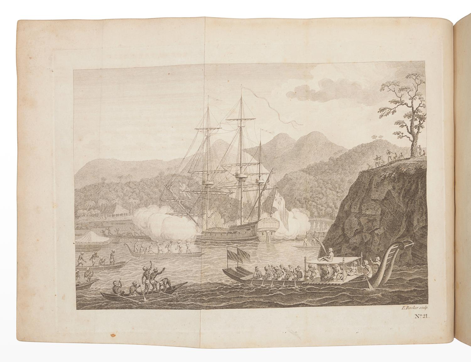 [COOK, James (1728-1779)]. -- [FIRST VOYAGE]. John HAWKESWORTH (1715-1773). An Account of the Voyages undertaken by the order of His Present Majesty for making Discoveries in the Southern Hemisphere, and successively performed by Commodore Byron, Captain Wallis, Captain Carteret and Captain Cook, in the Dolphin, the Swallow, and the Endeavour; drawn up From the Journals which were kept by several Commanders, And from the papers of Joseph Banks, By John Hawkesworth . London: W. Strahan and T. Cadell, 1773.