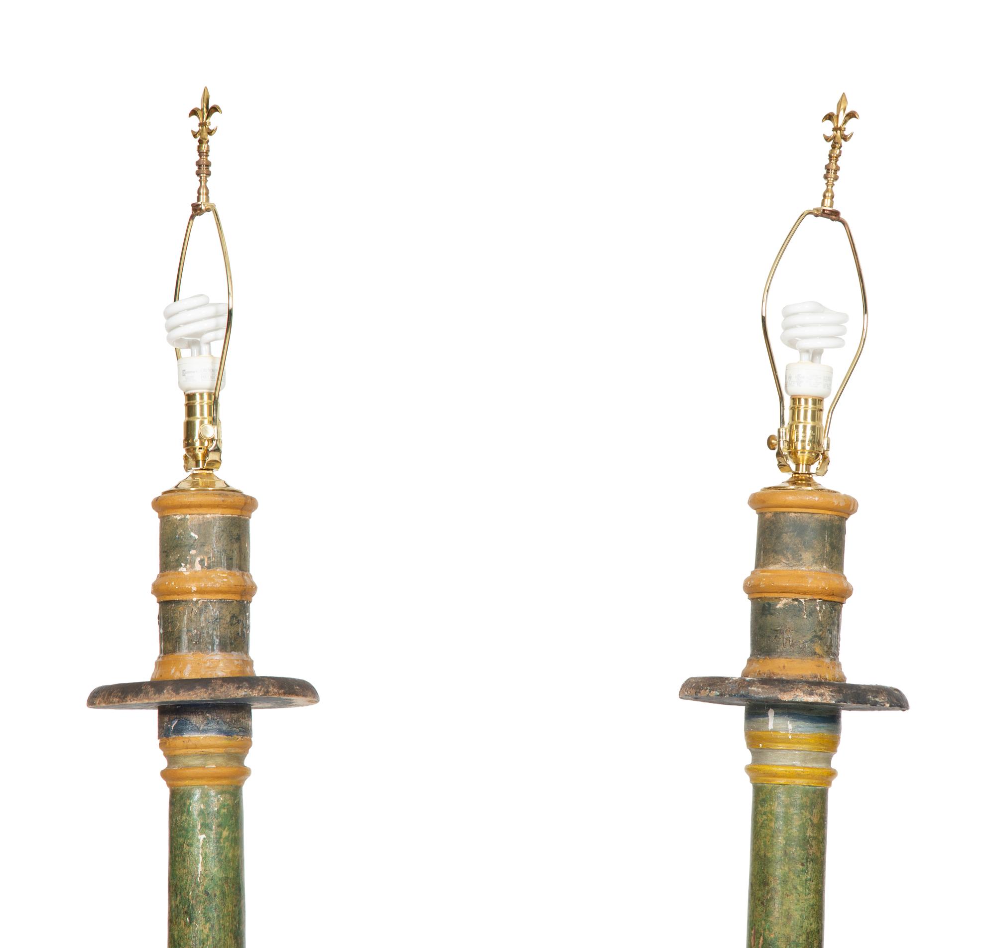 A Pair of Italian Painted Torchères