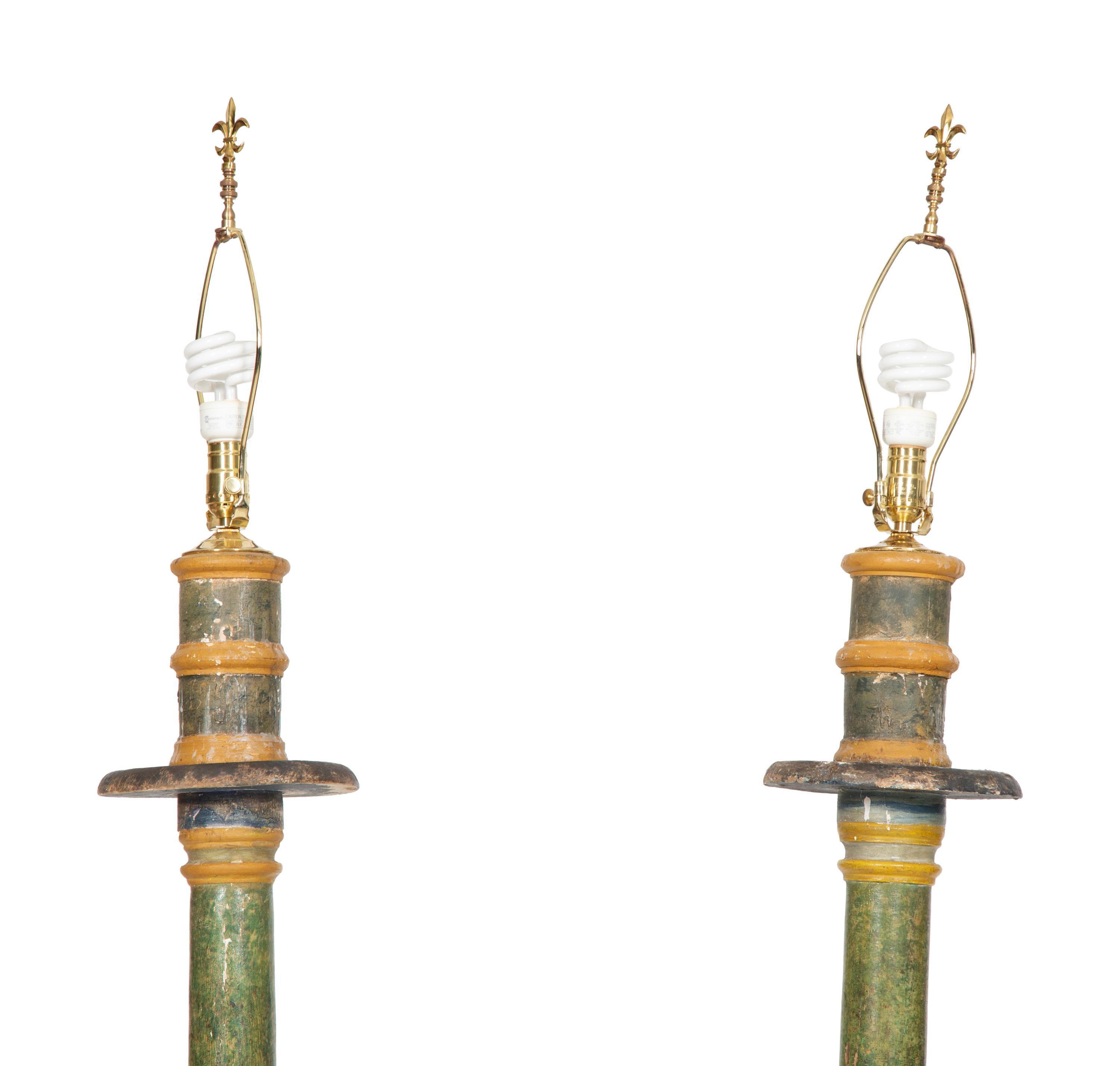 A Pair of Italian Painted Torchères