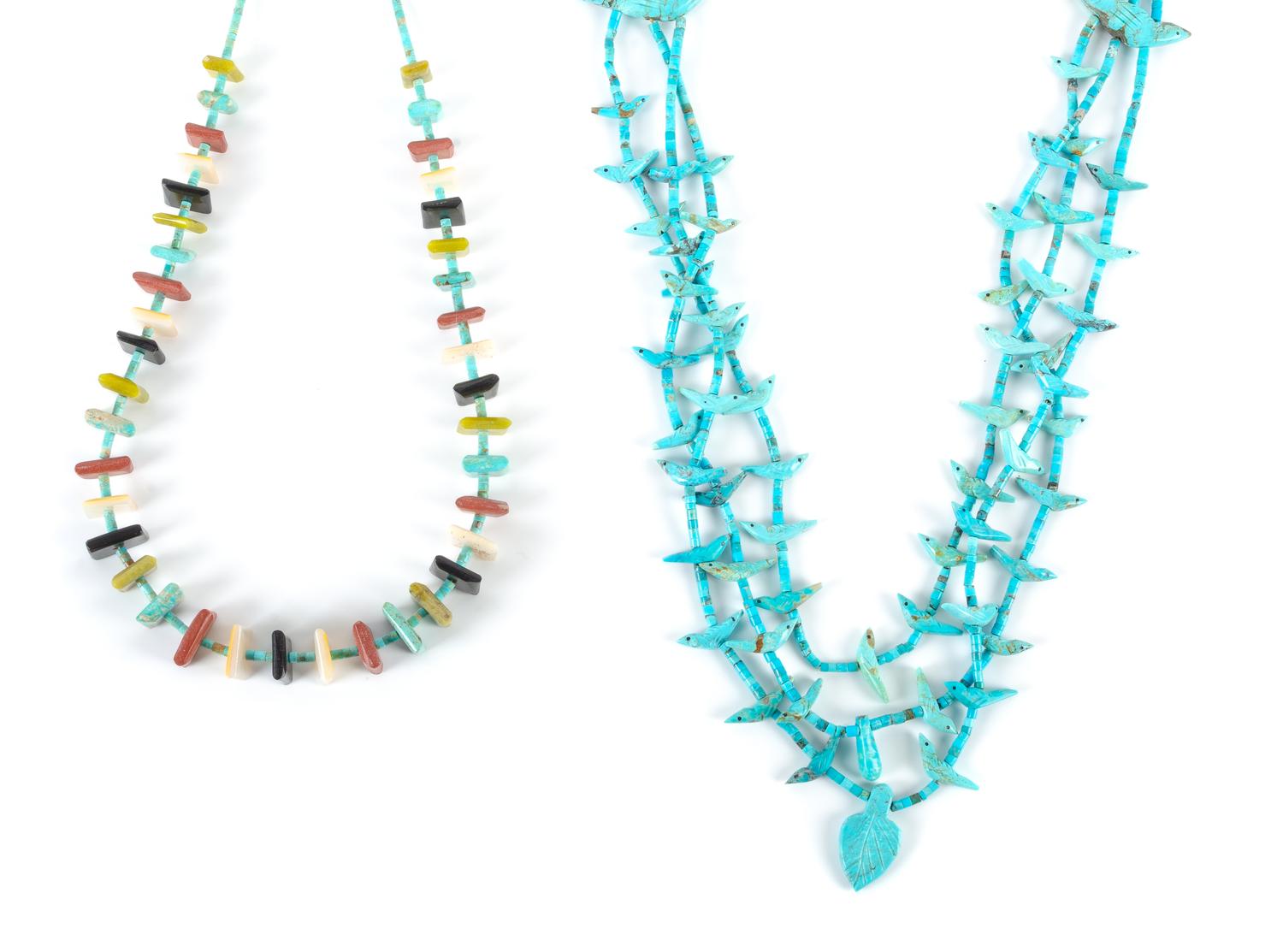 Two Southwestern Necklaces Length of first 28 inches