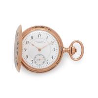 A. LANGE & SÖHNE, 14K YELLOW GOLD WITH POLYCHROME ENAMEL PAINTED ARMORIALS FOR THE COUNTS OF STRACHWITZ POCKET WATCH