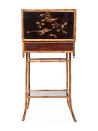 A Victorian Bamboo and Lacquer Hall Table