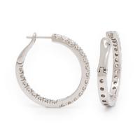 Diamond and White Gold Inside Out Hoop Earrings