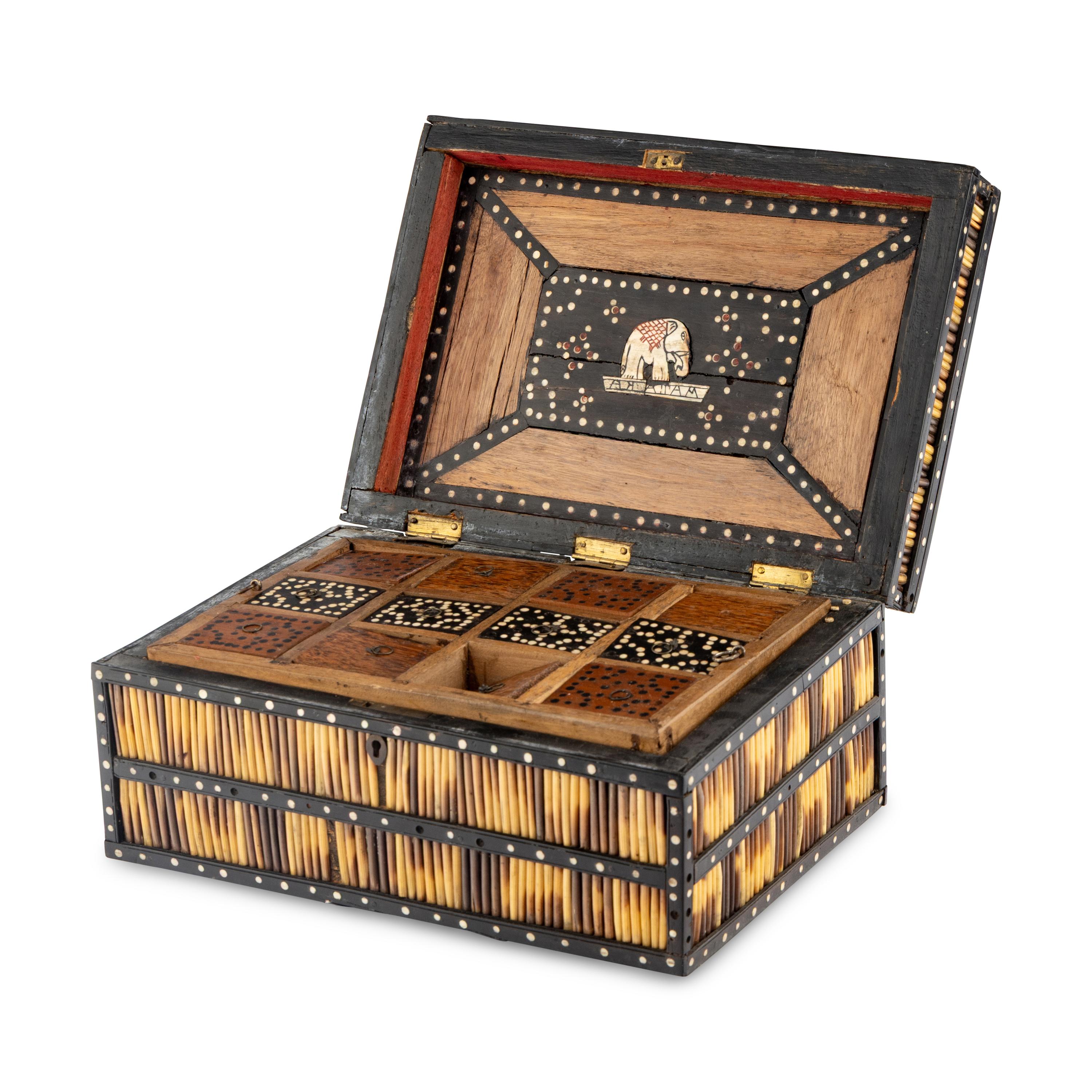 An Anglo-Indian Quillwork Table Casket