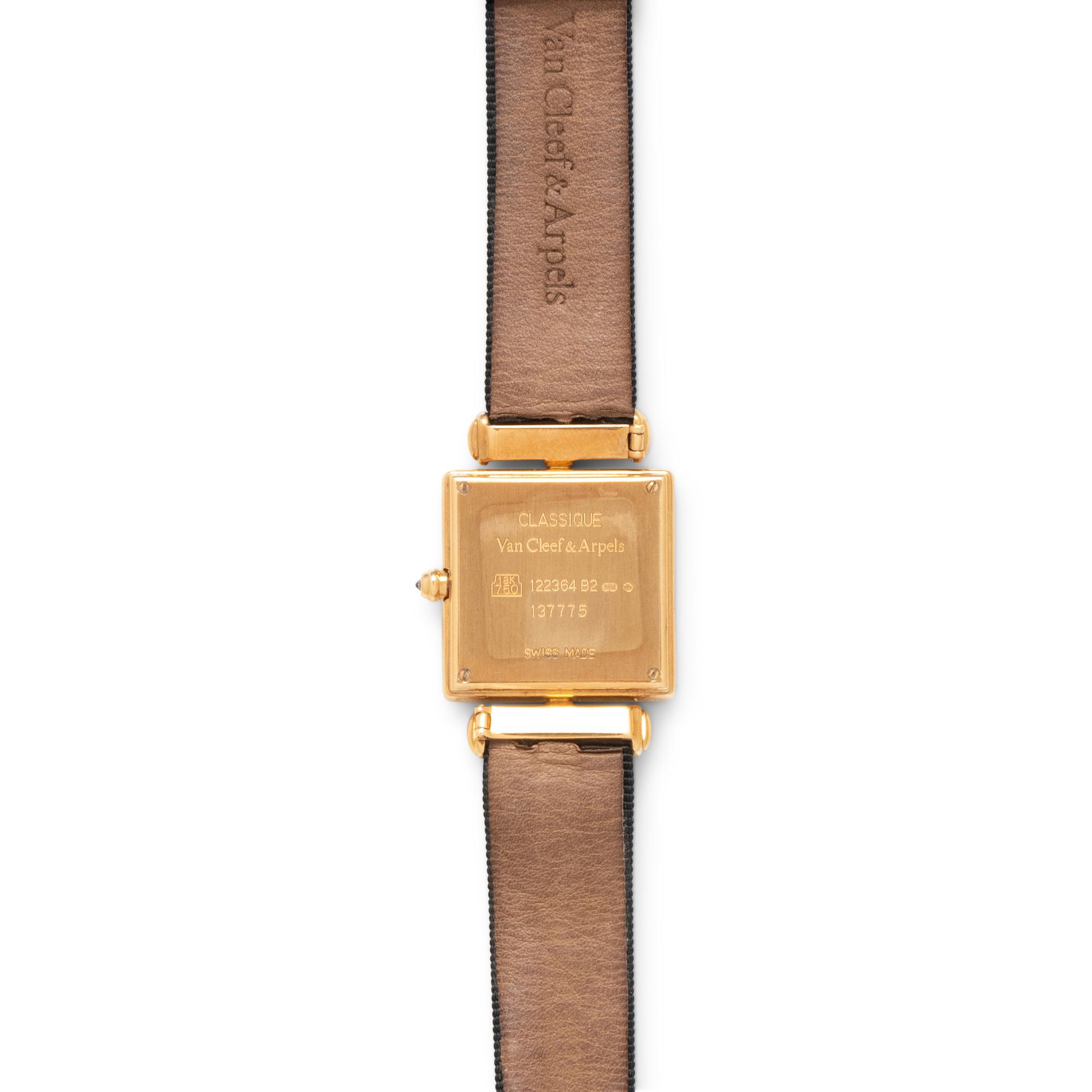 VAN CLEEF & ARPELS, 18K YELLOW GOLD AND DIAMOND 'CLASSIQUE' WATCH
