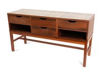 A Danish Tile Inset Teak Cabinet by Haslev Mobelsnedkeri