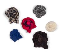 Six Chanel Camellia Brooches