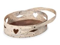 A Carved and Pierced Whale Bone Swing-Handle Basket
