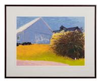 Barn and Forsythia III