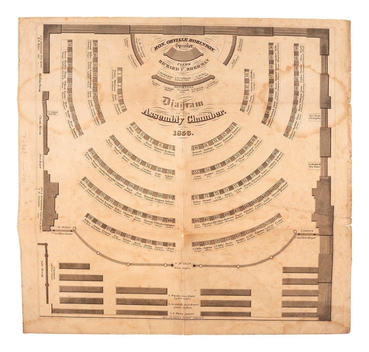 [NEW YORK]. Ephemera related to the state of New York highlighted by a rare copy of an 1871 New York Times investigative report on Boss William M. Tweed and the Tammany Democrats.