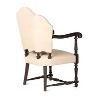 A William IV Carved and Turned Walnut Stretcher Base Library Armchair