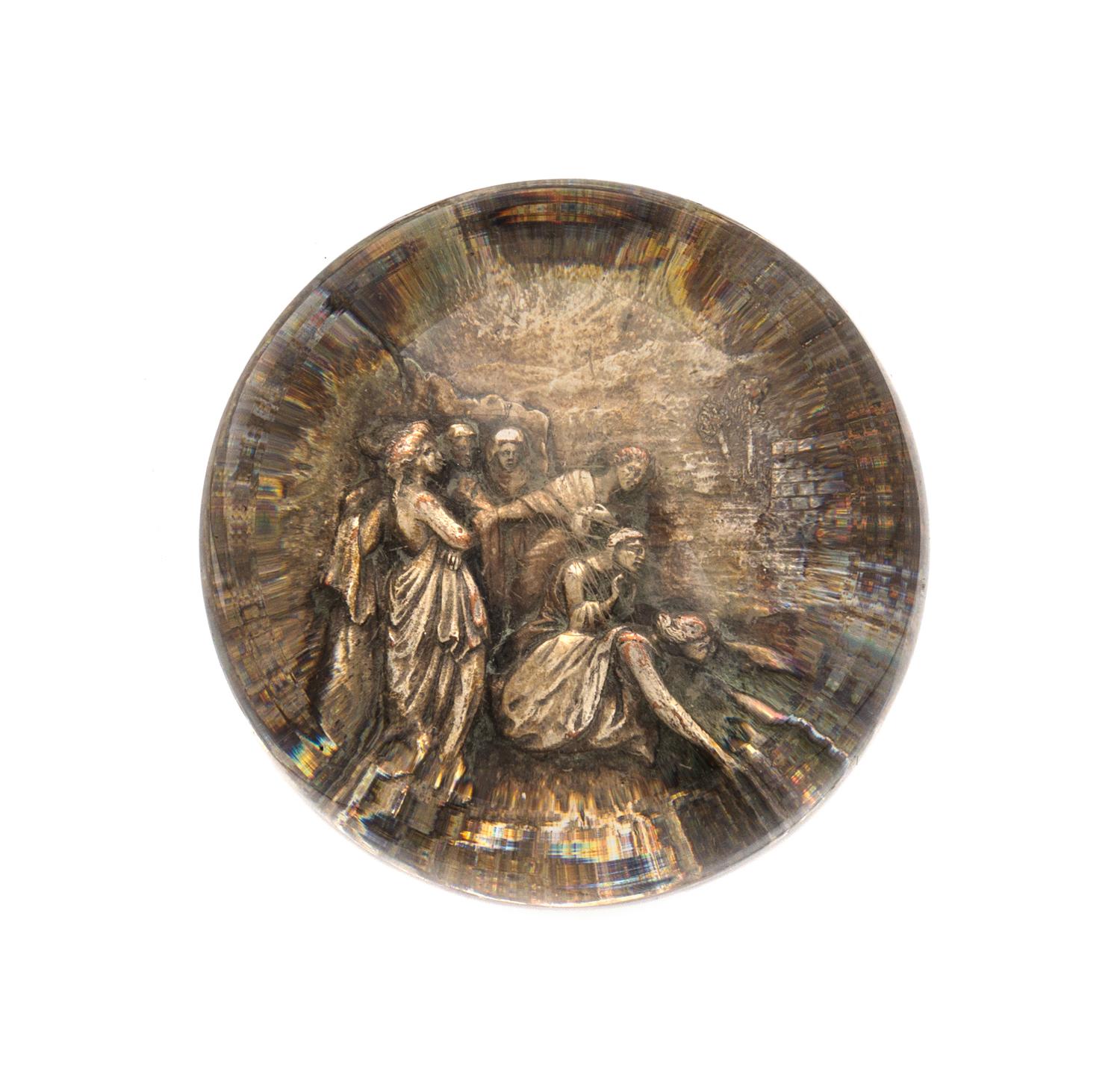 An Antique Pinchback Moses in the Bullrushes Paperweight Diameter 3 inches