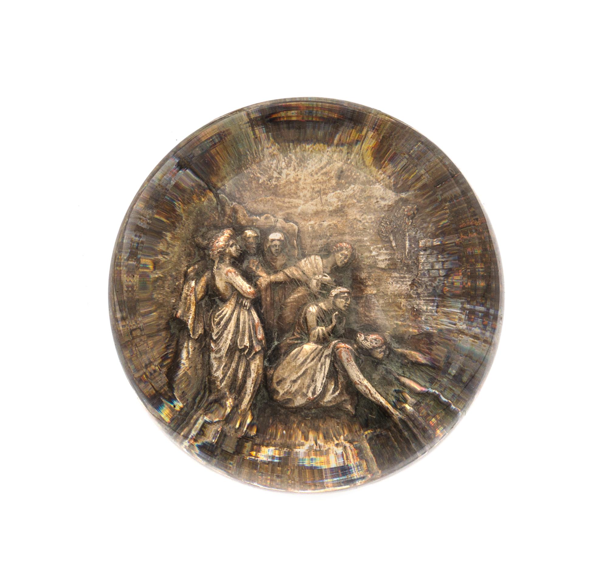 An Antique Pinchback Moses in the Bullrushes Paperweight Diameter 3 inches