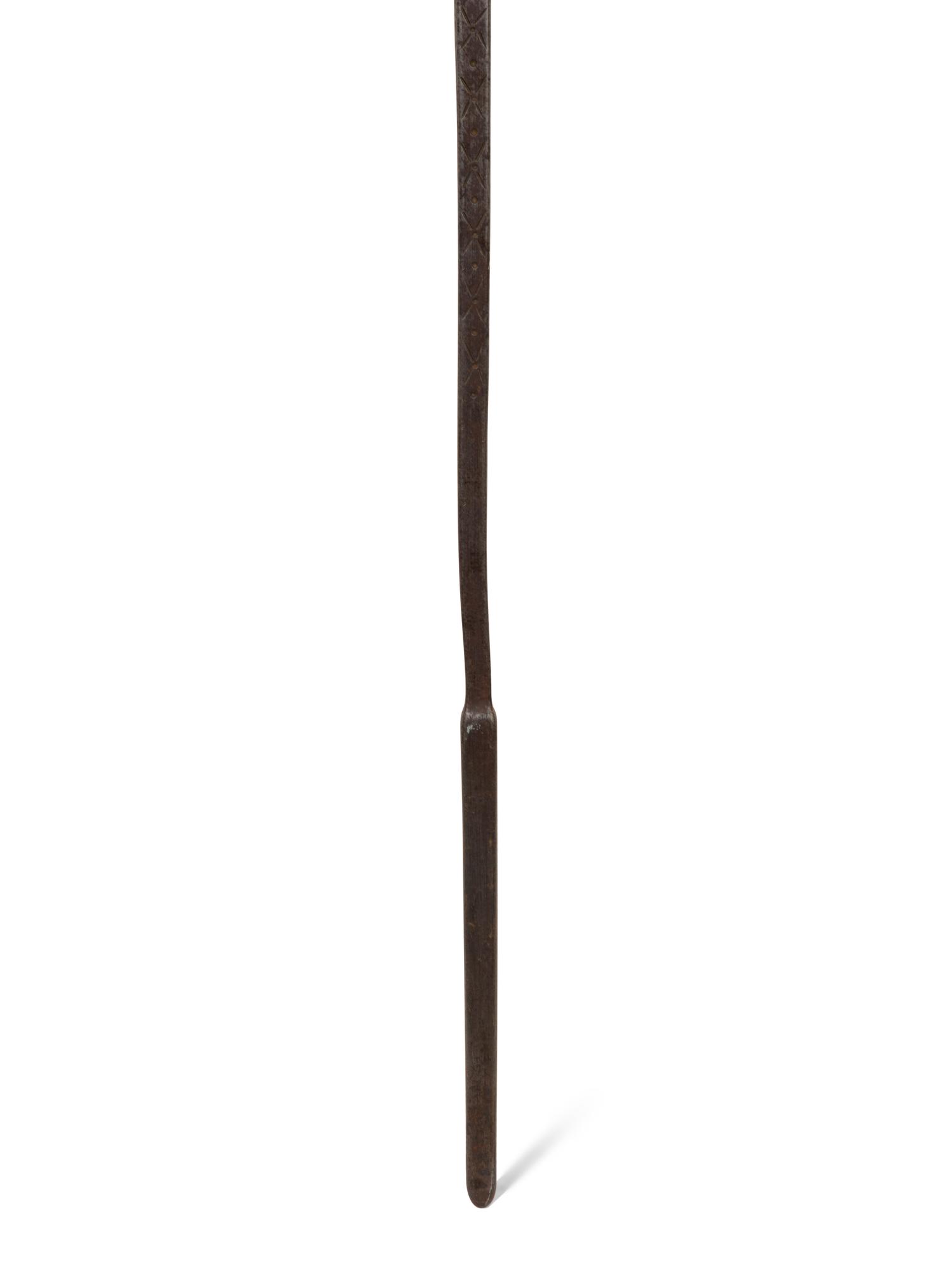 A Set of Continental Wrought Iron Fire Tools with a Pair of Tool Stands — 19TH CENTURY