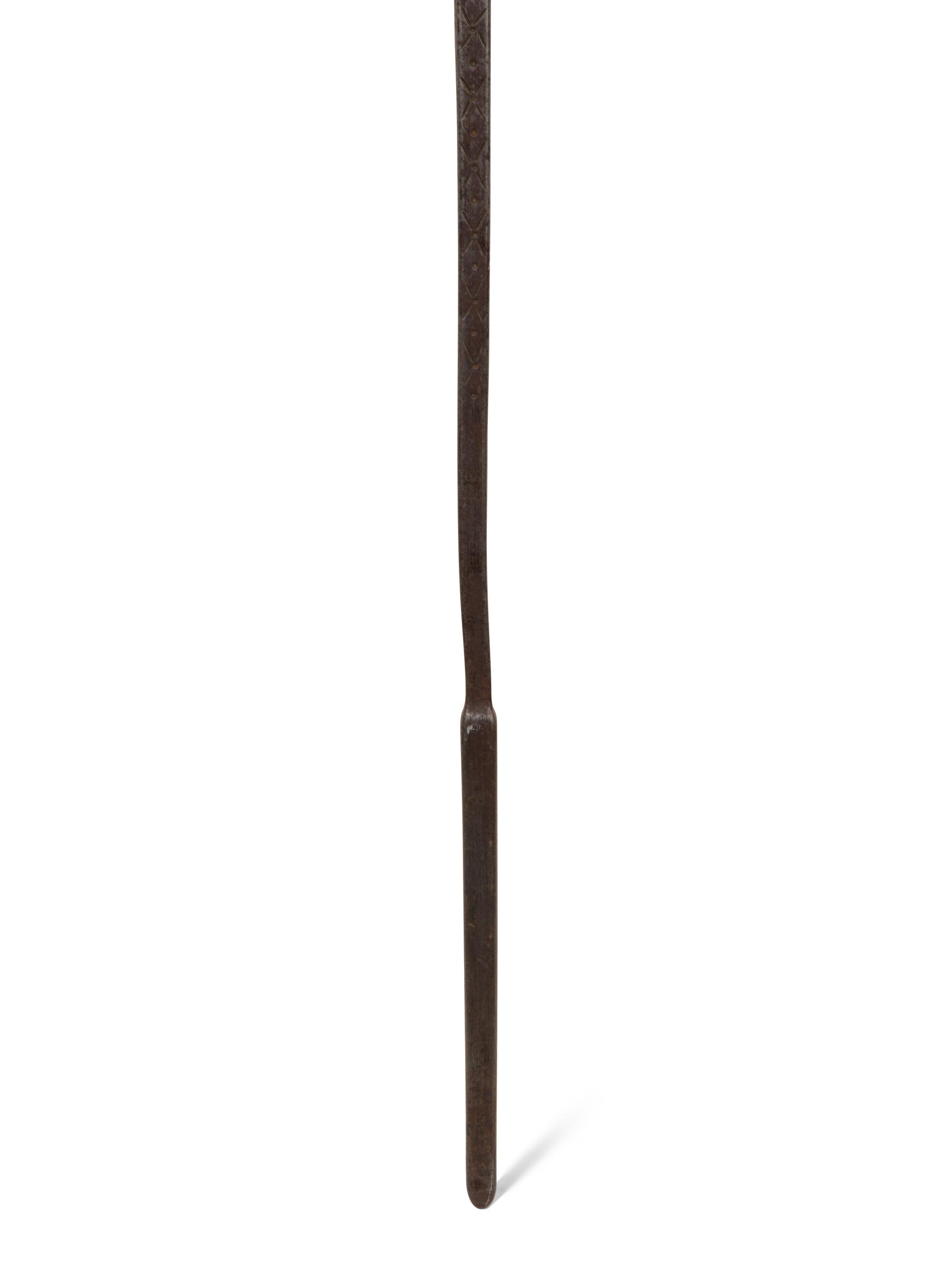 A Set of Continental Wrought Iron Fire Tools with a Pair of Tool Stands — 19TH CENTURY