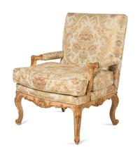 A Pair of Louis XV Style Giltwood Fauteuils