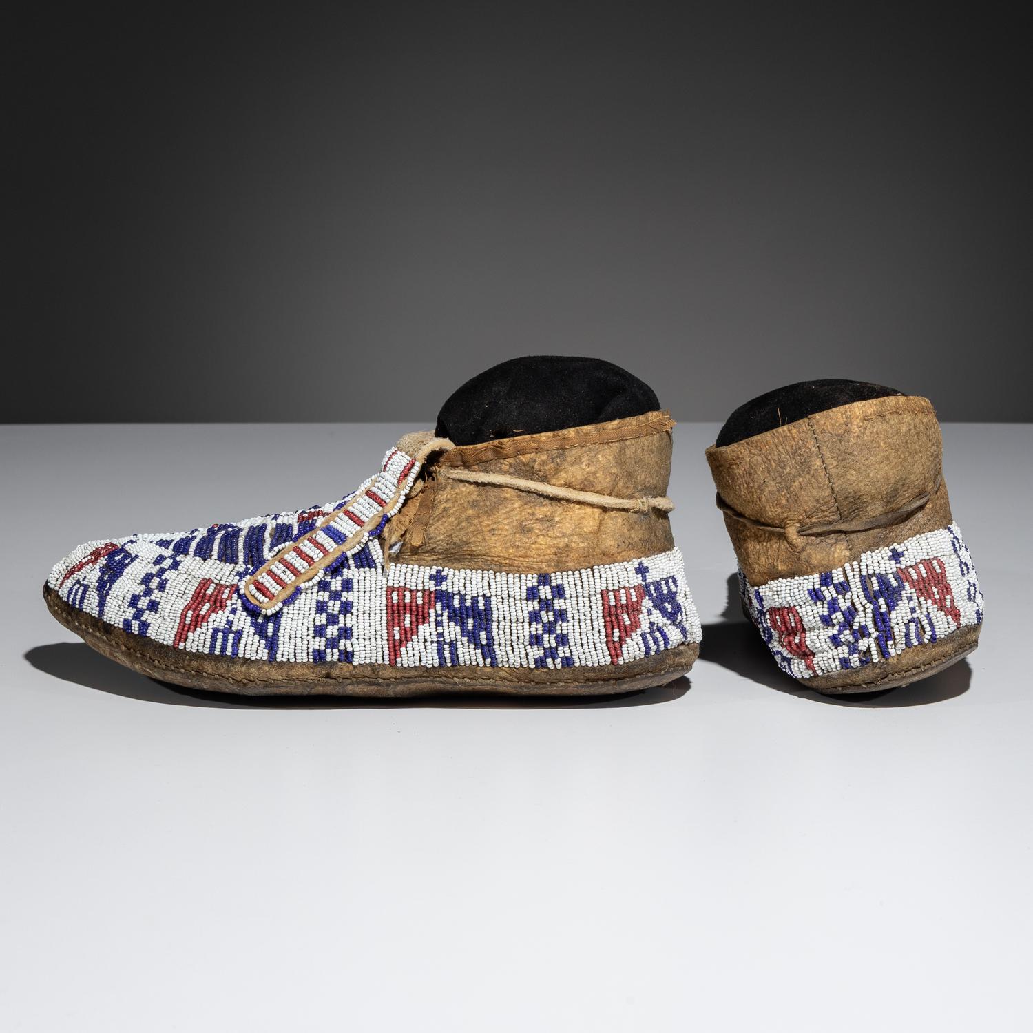Sioux Beaded Hide Moccasins