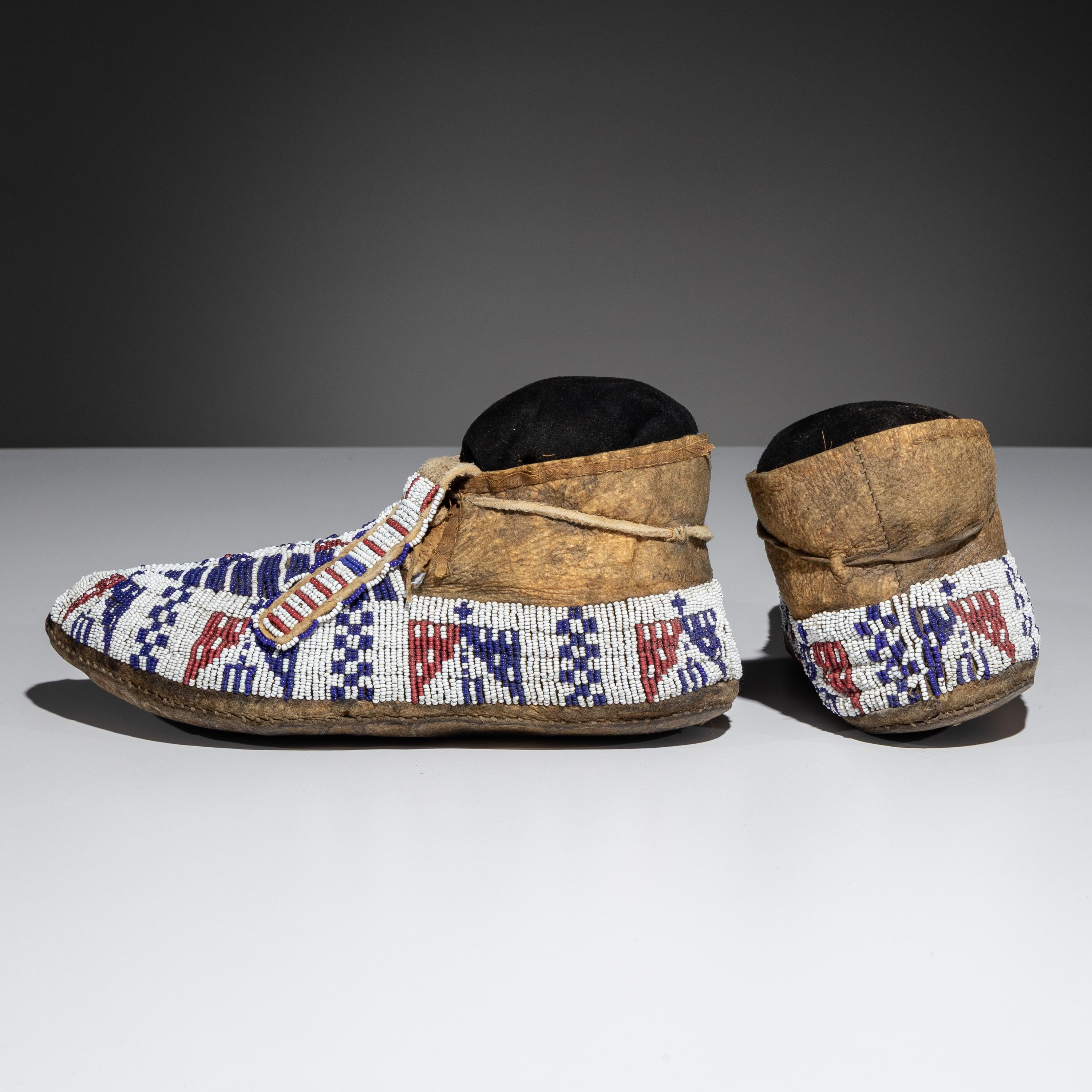 Sioux Beaded Hide Moccasins