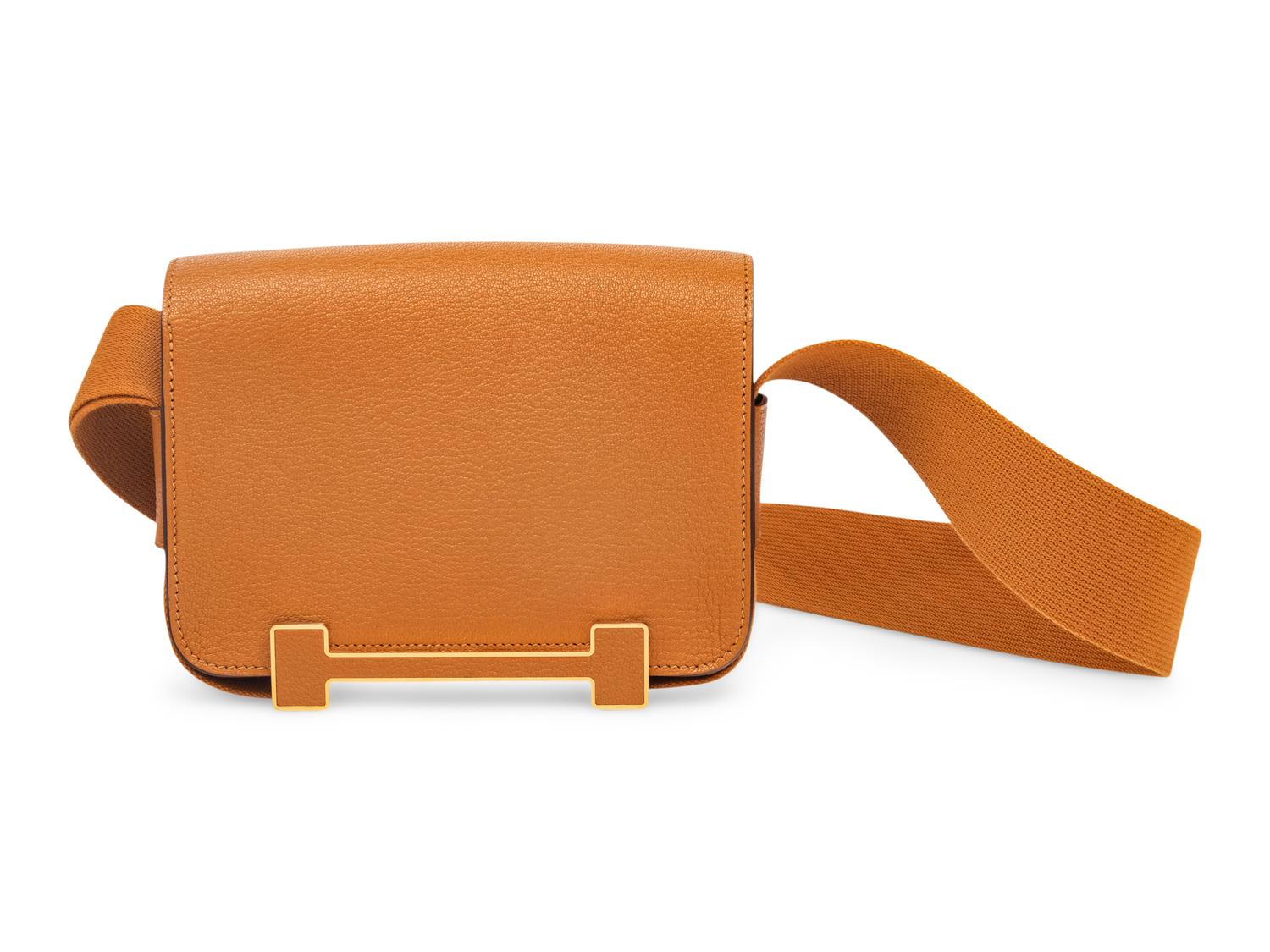 HERMÈS GETA BAG IN CARAMEL CHÈVRE MYSORE