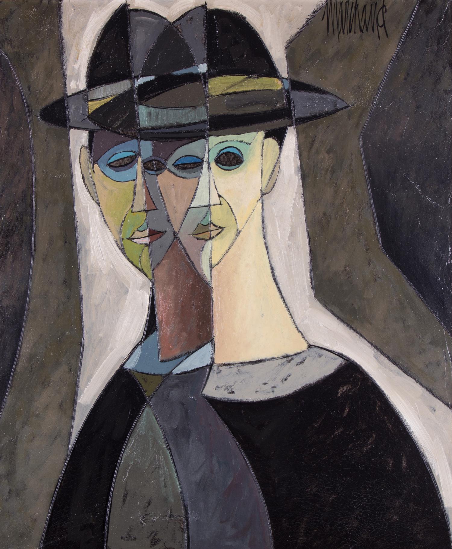 Philippe Marchand, (French, 20th century), Double Portrait of Man in Hat