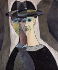 Philippe Marchand, (French, 20th century), Double Portrait of Man in Hat