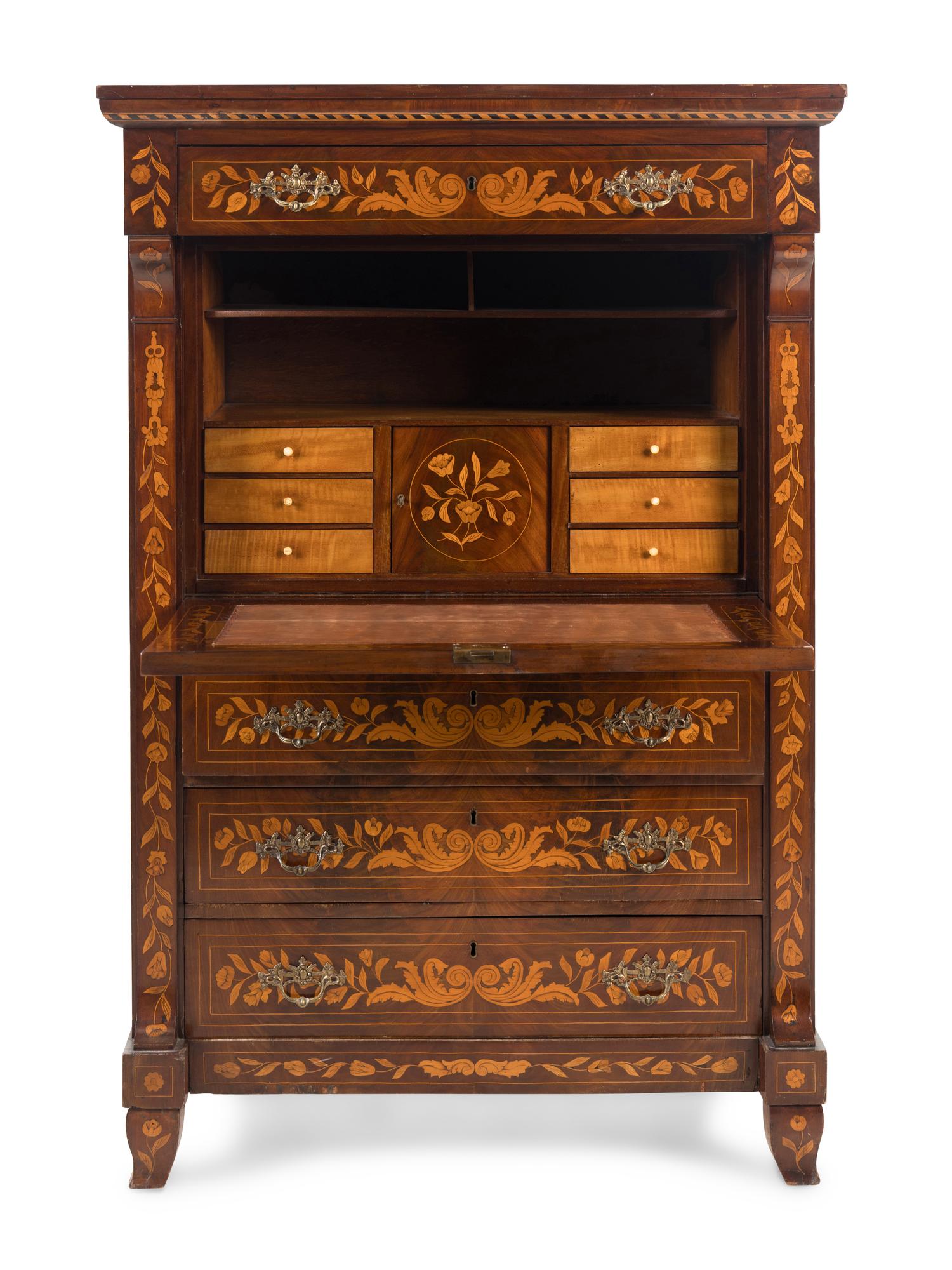 A Dutch Marquetry Secrétaire à Abattant