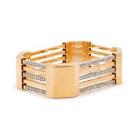 YELLOW GOLD AND DIAMOND BANGLE BRACELET