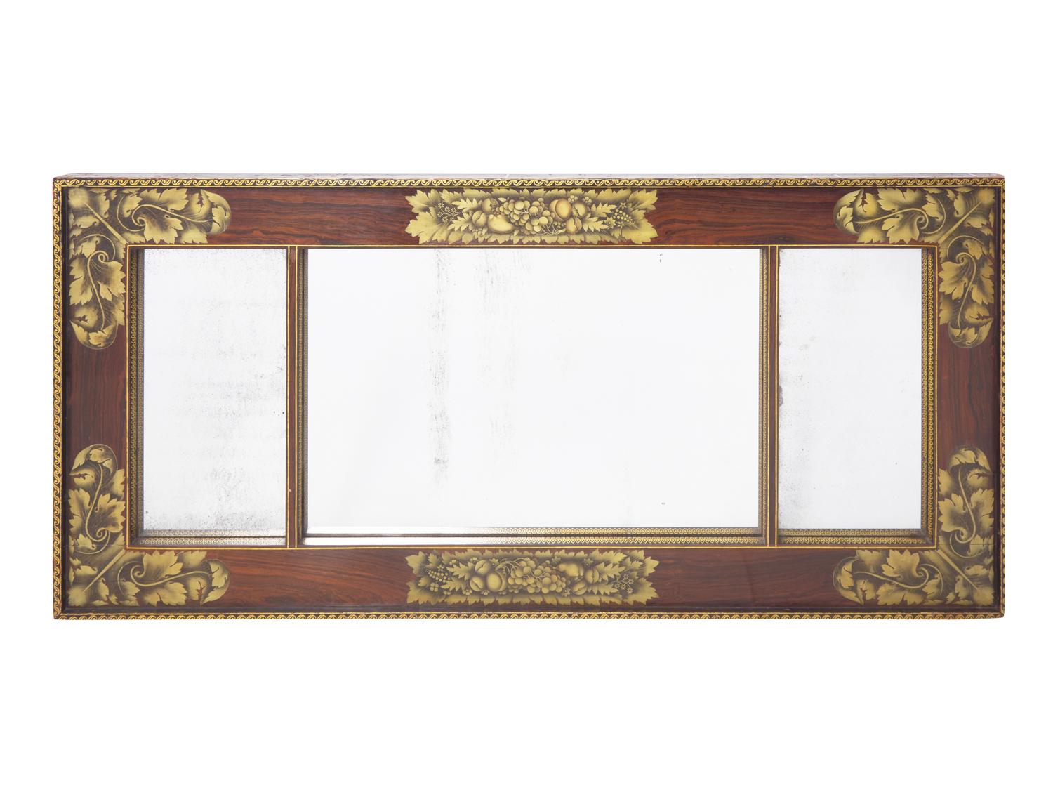 A Federal Grained and Stencil-Decorated Overmantel Mirror, Possibly Baltimore, MD, Circa 1815