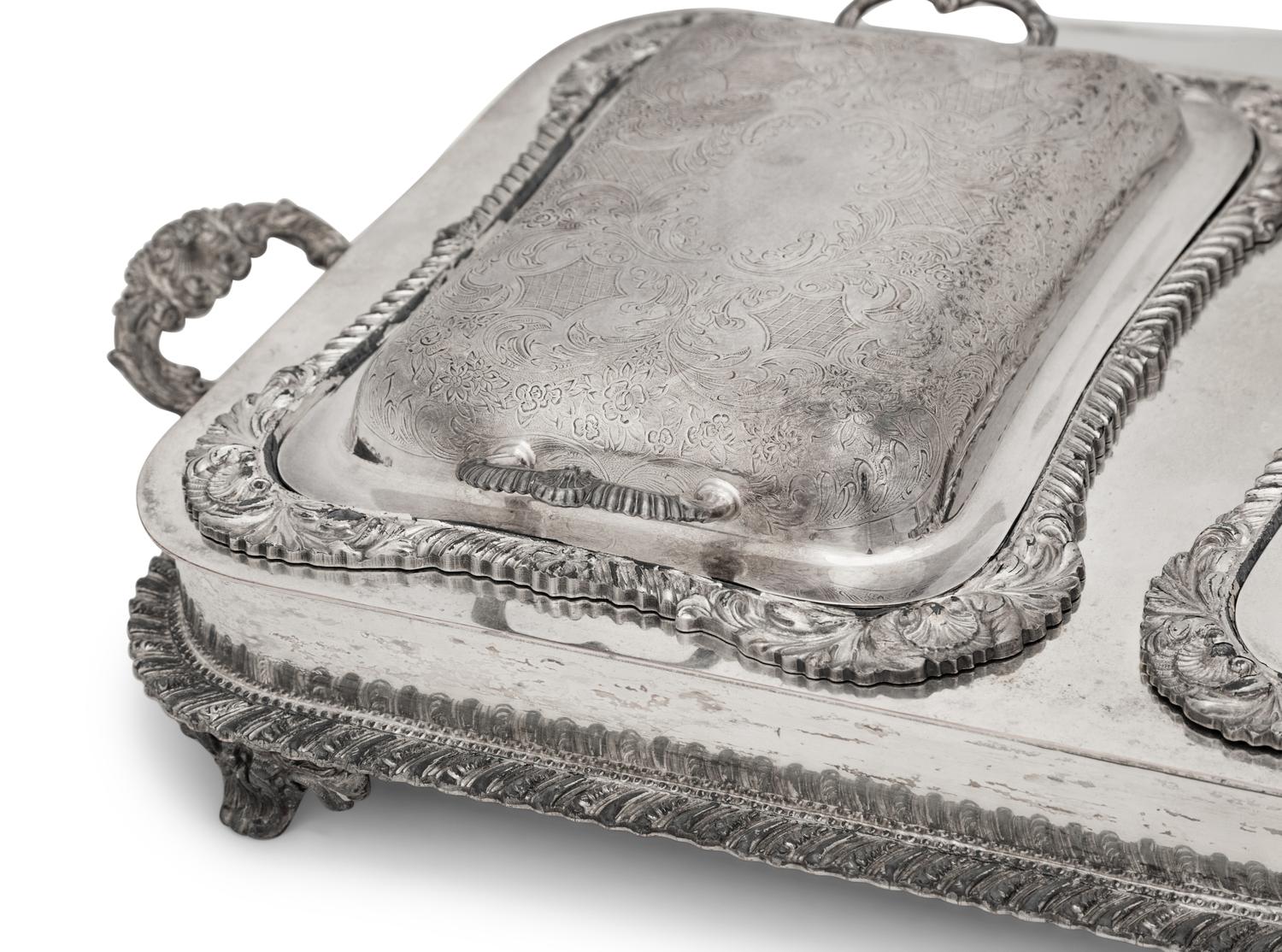 A Group of Silver-Plate Covered Serving Dishes