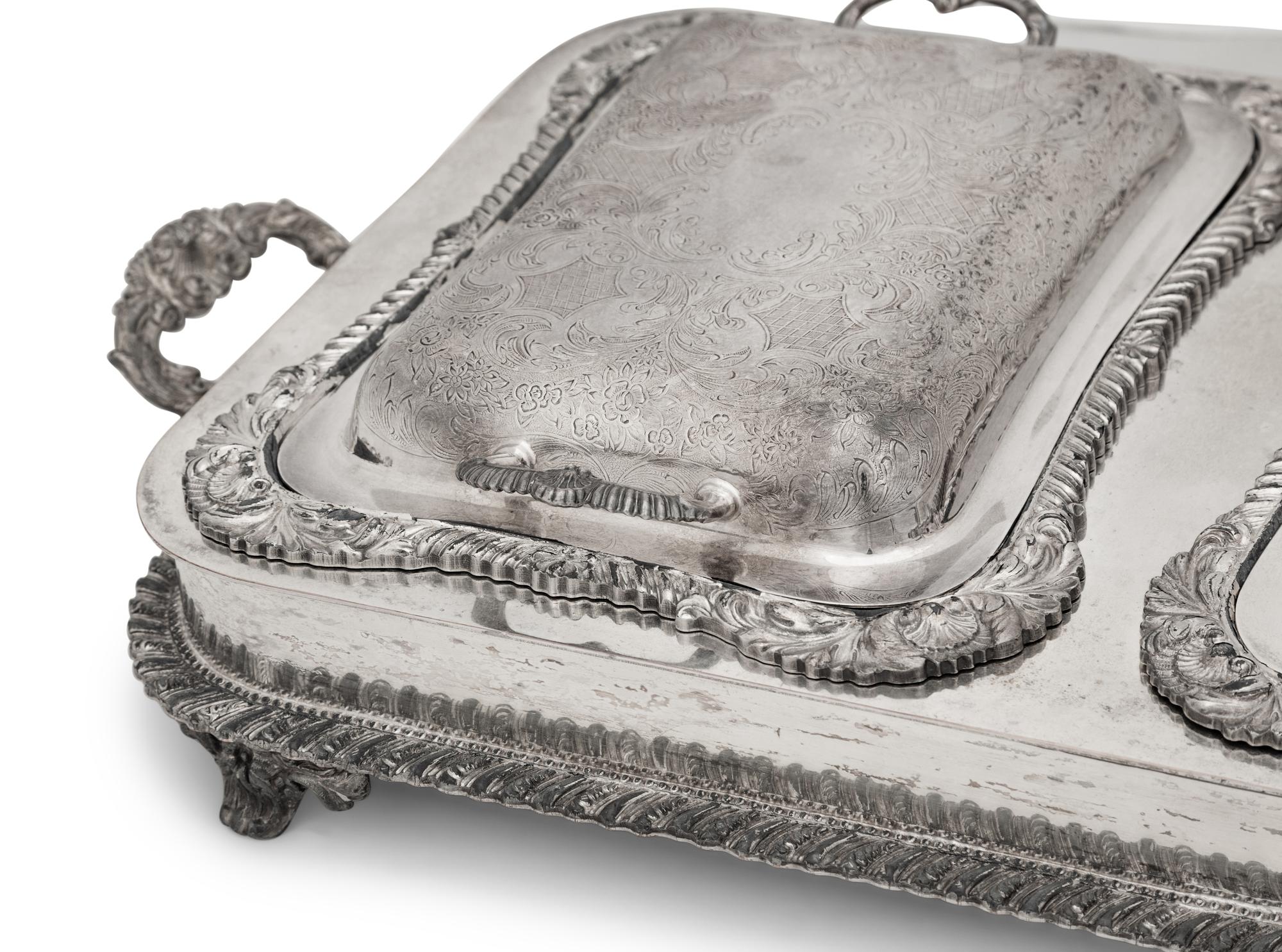 A Group of Silver-Plate Covered Serving Dishes