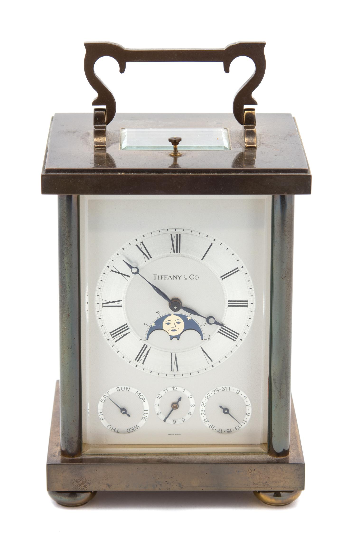 An American Carriage Clock Height 5 1/2 x width 4 x depth 3 1/2 inches. — TIFFANY & CO., NEW YORK, NY