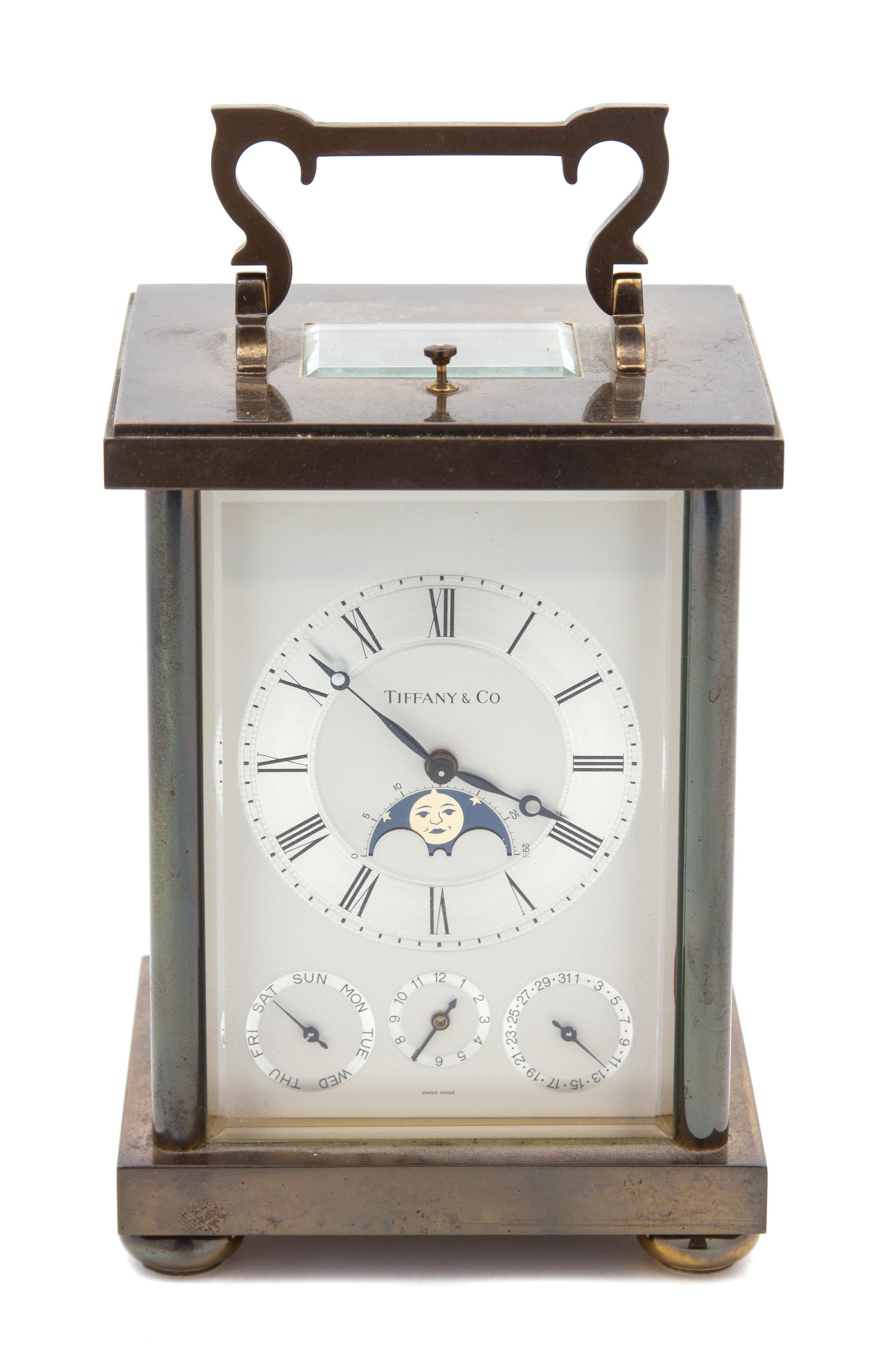 An American Carriage Clock Height 5 1/2 x width 4 x depth 3 1/2 inches. — TIFFANY & CO., NEW YORK, NY