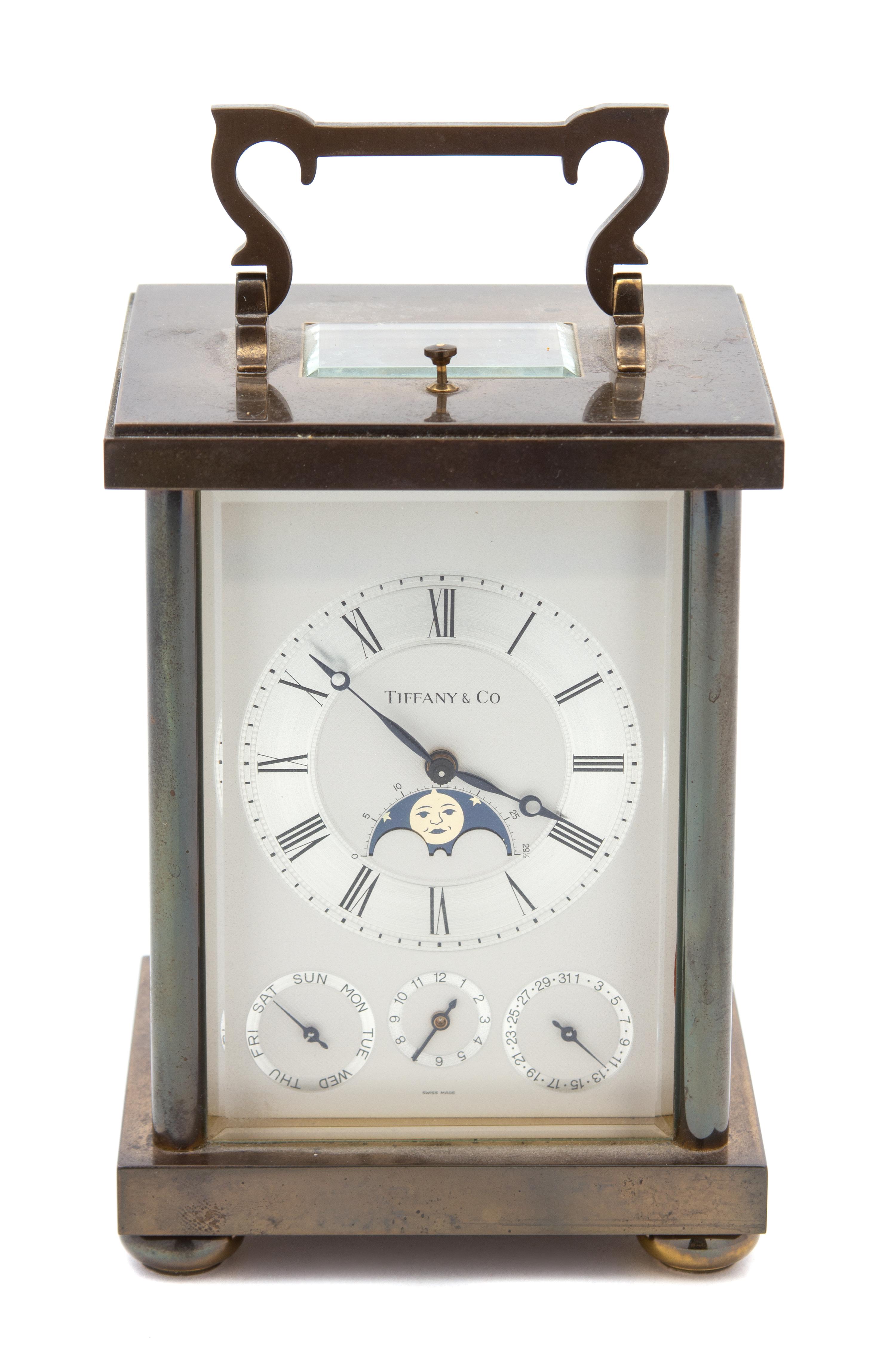 An American Carriage Clock Height 5 1/2 x width 4 x depth 3 1/2 inches. — TIFFANY & CO., NEW YORK, NY