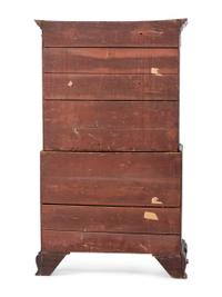 A George III Chinese Chippendale Walnut Chest-on-Chest