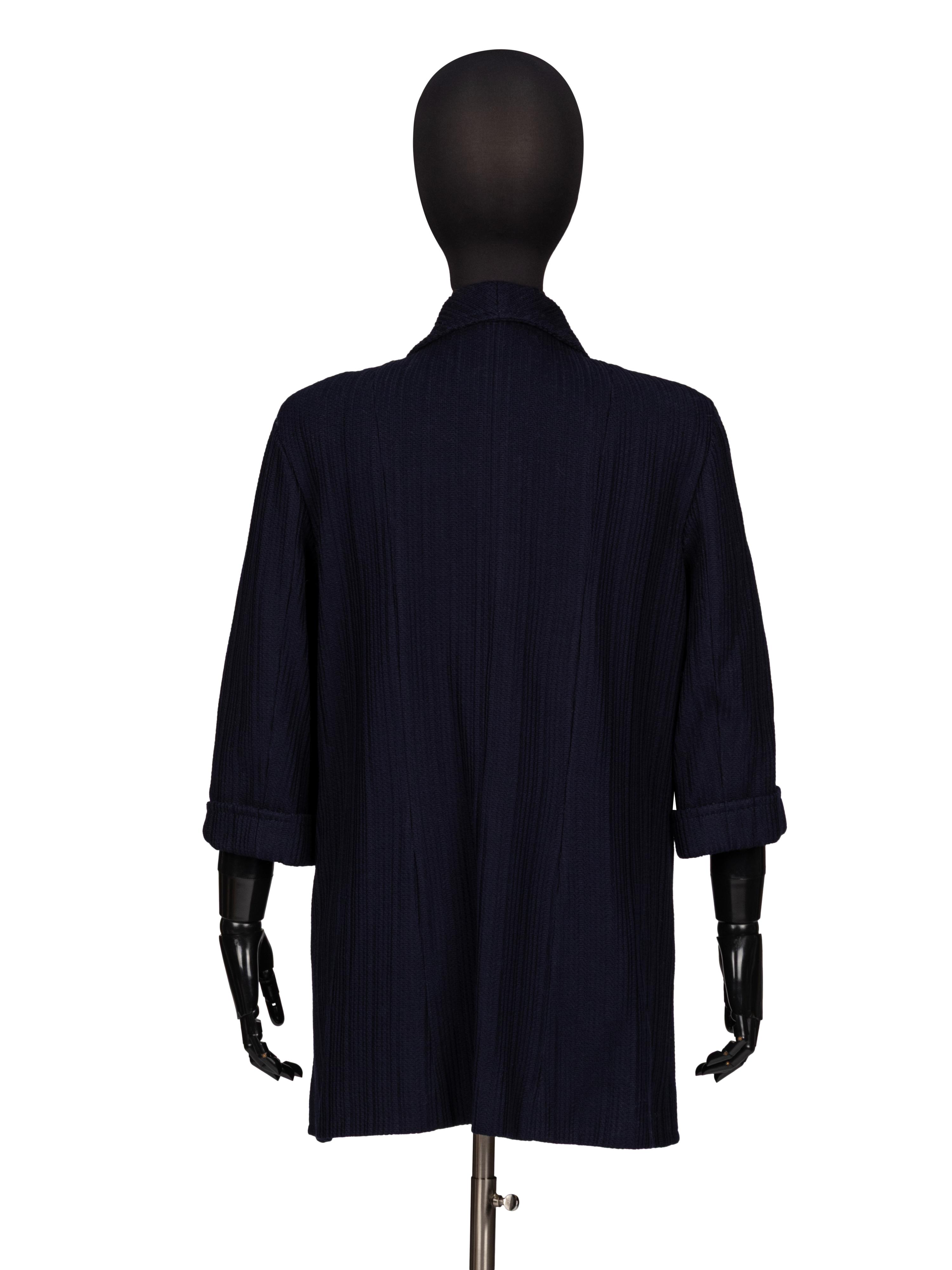 CHANEL, NAVY TWEED JACKET