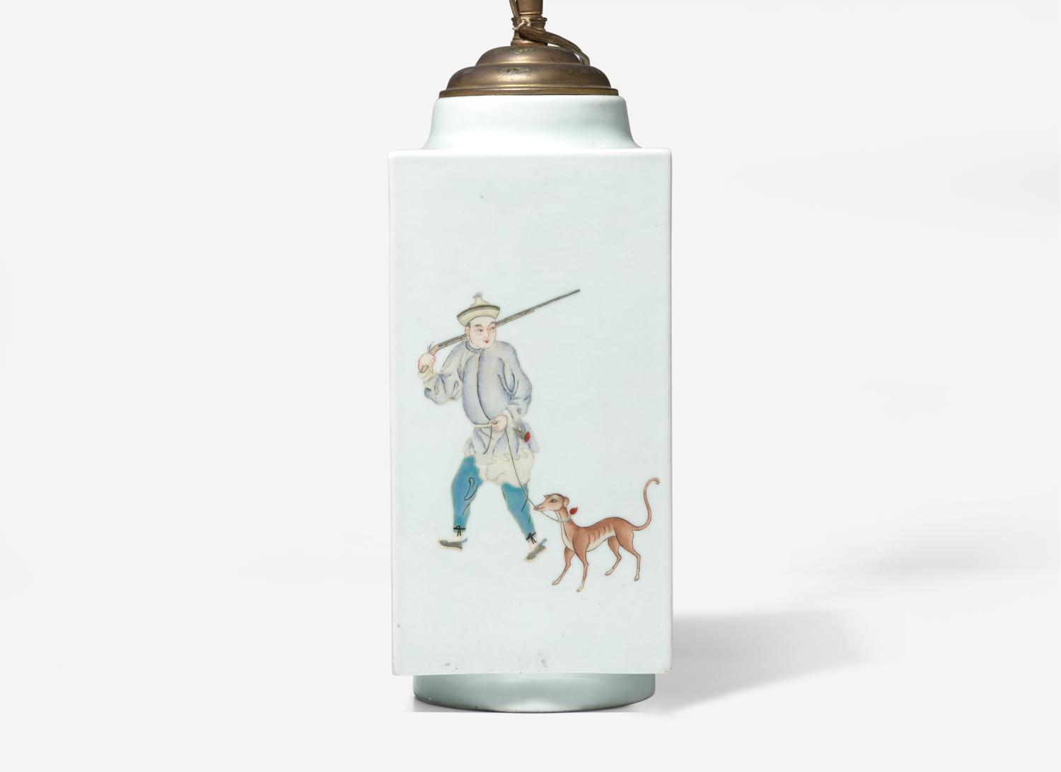 A Chinese Famille Rose Decorated 'Cong' Vase