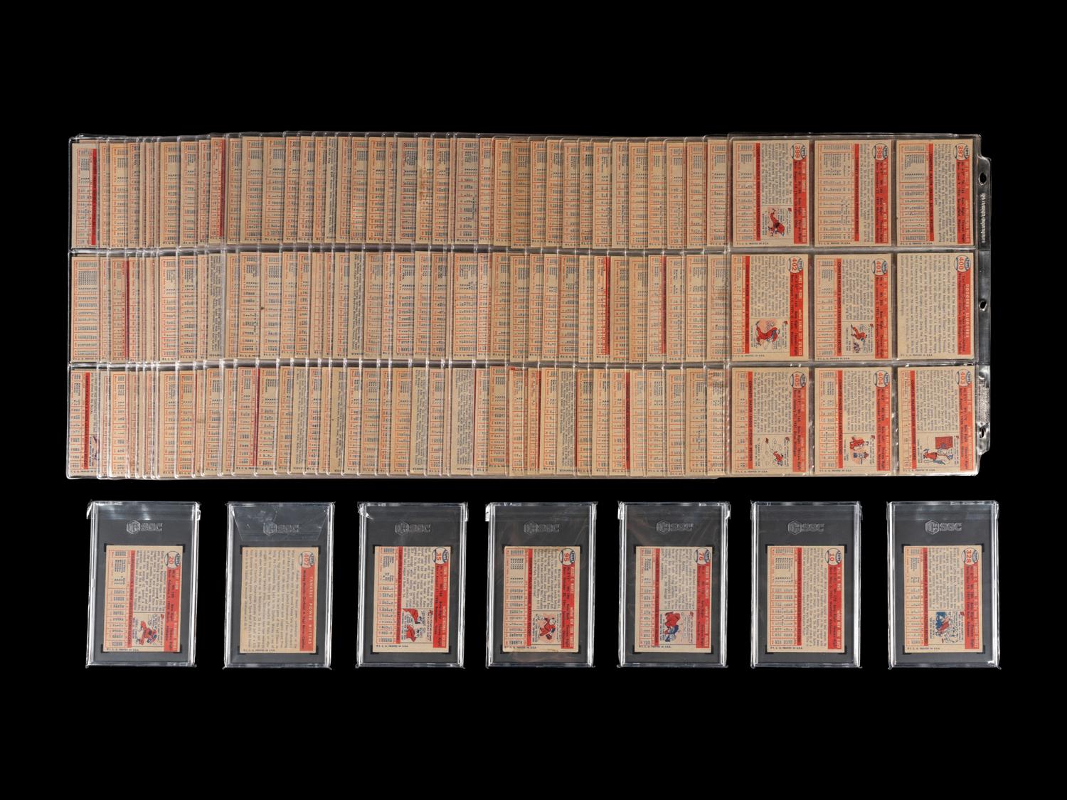 A Complete Set of 1957 Topps Baseball Cards Including SGC Graded Key Cards (407/407),