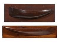 Two Mounted Half Hull Models
